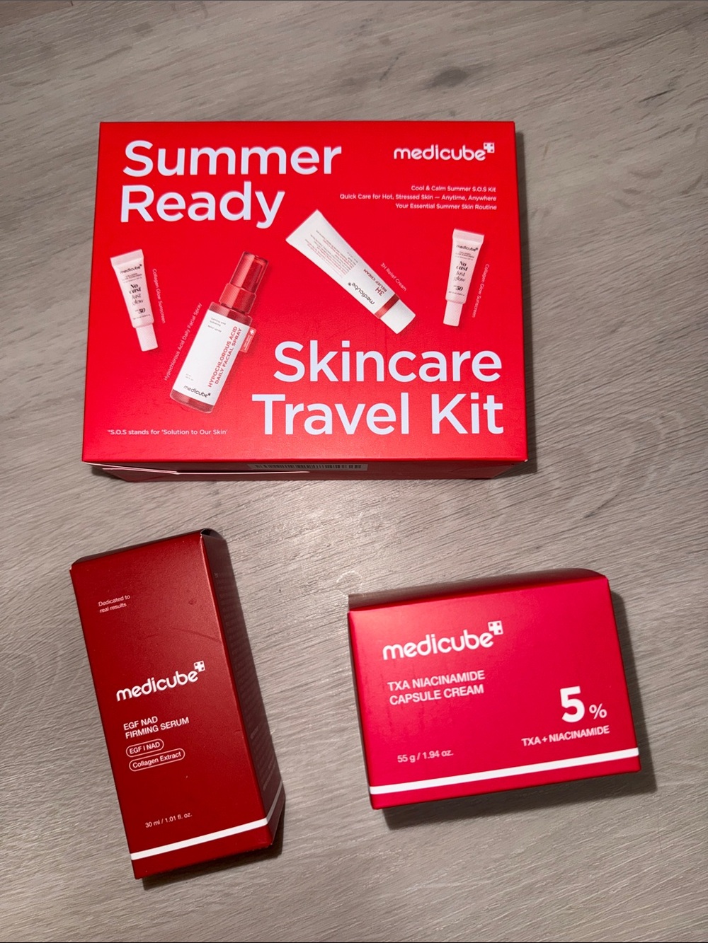 Medicube Summer Ready Skincare Travel Kit, TXA Niacinamide Cream & EGF NAD SERUM